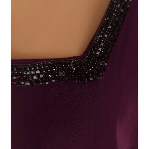 Sachin & Babi Ginny Crystal-trimmed Crepe Gown Size 4 Plum $695 - Picture 11 of 14
